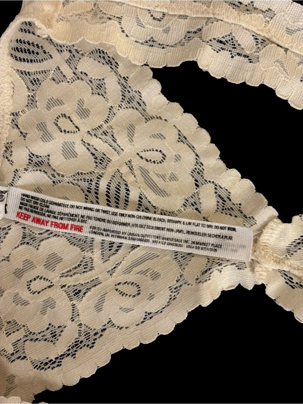 Free People Intimately Ivory Floral Lace Racerback Longline Bralette XS - Picture 6 of 9